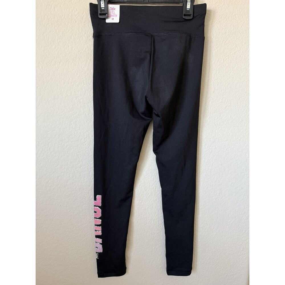 Justice Black Dance Glitter Sparkle High Waist Full Length Leggings Size 12 - Picture 5 of 7
